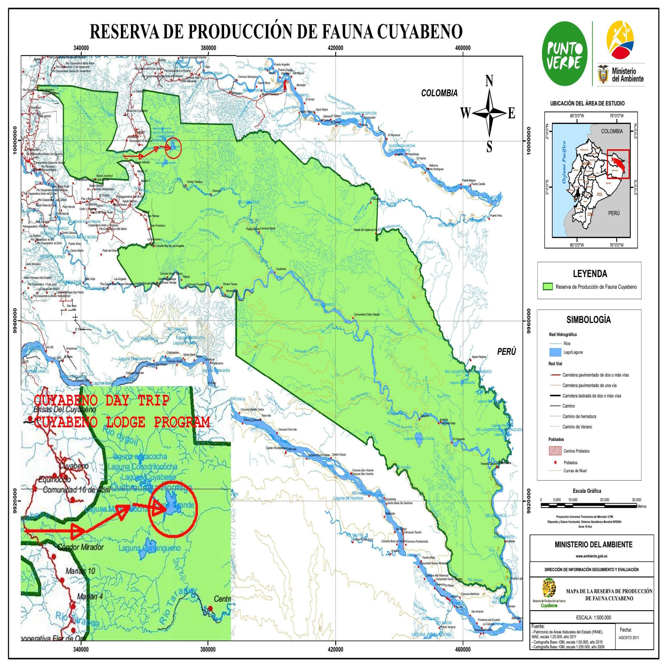 CUYABENO WILDLIFE RESERVE MAP